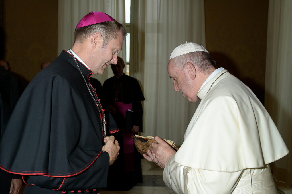 Pope Francis with Bishop Mueggenborg 3